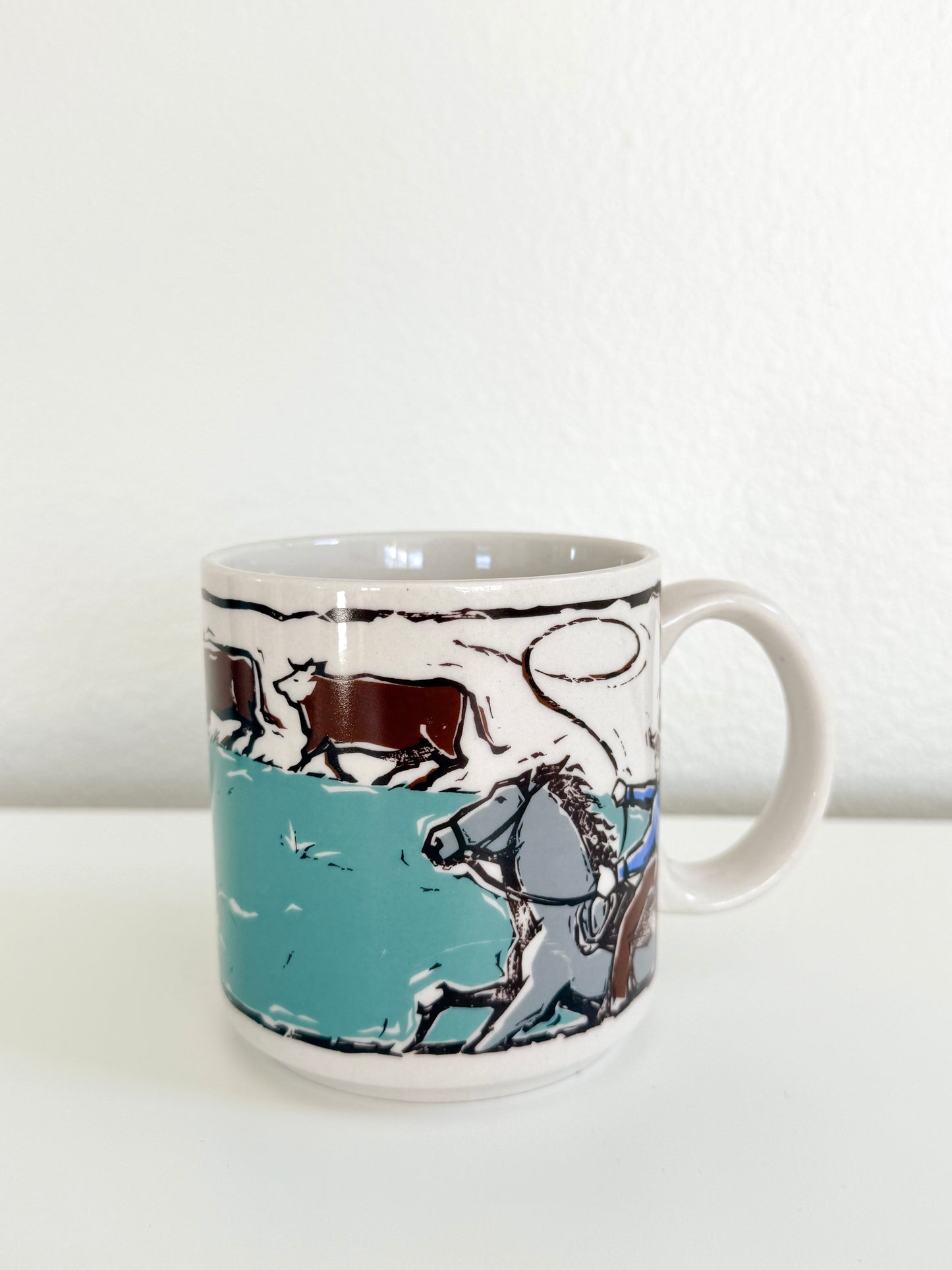 Vintage Ropin' Cowboy Mug