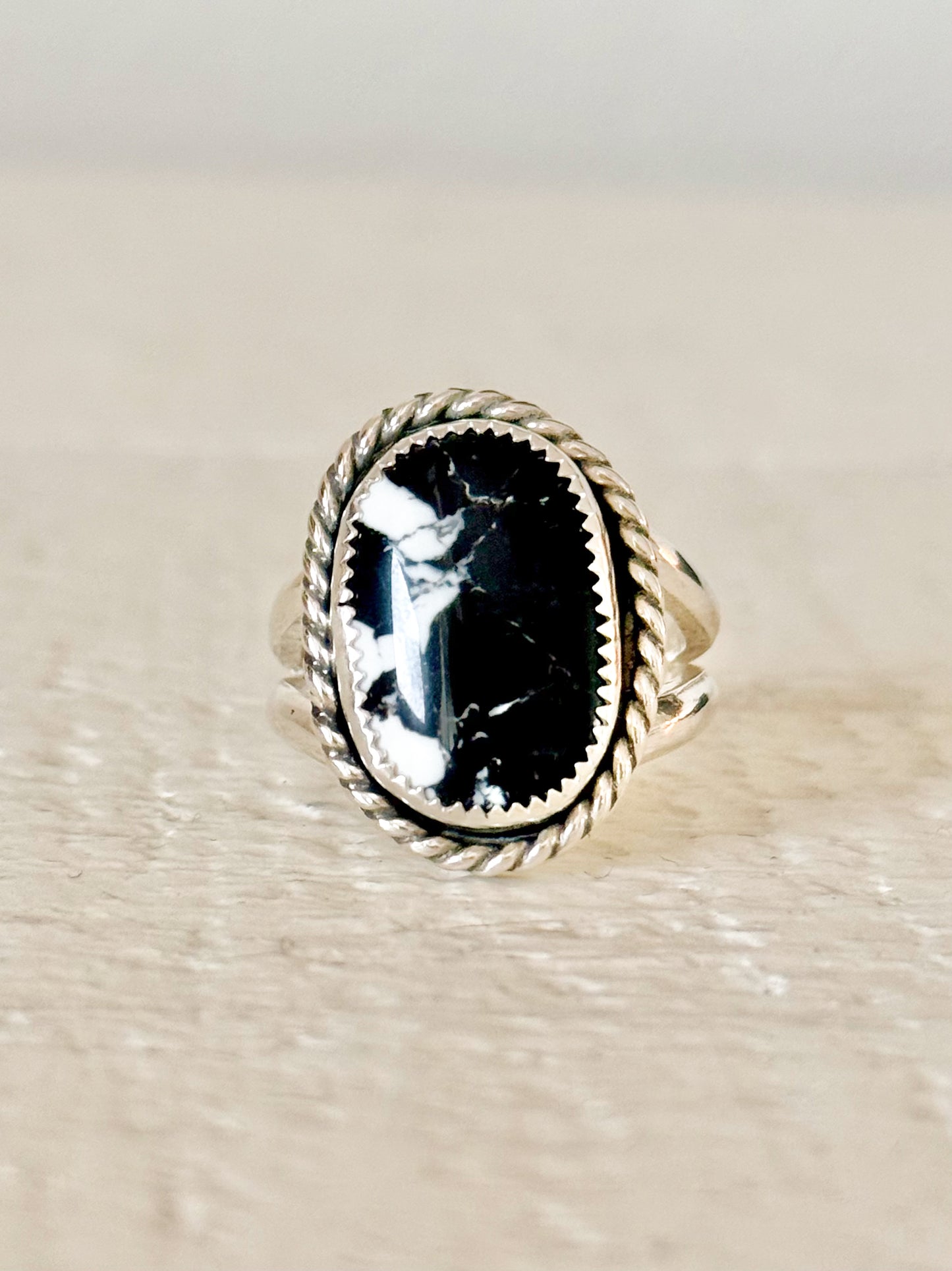 White Buffalo Turquoise Ring