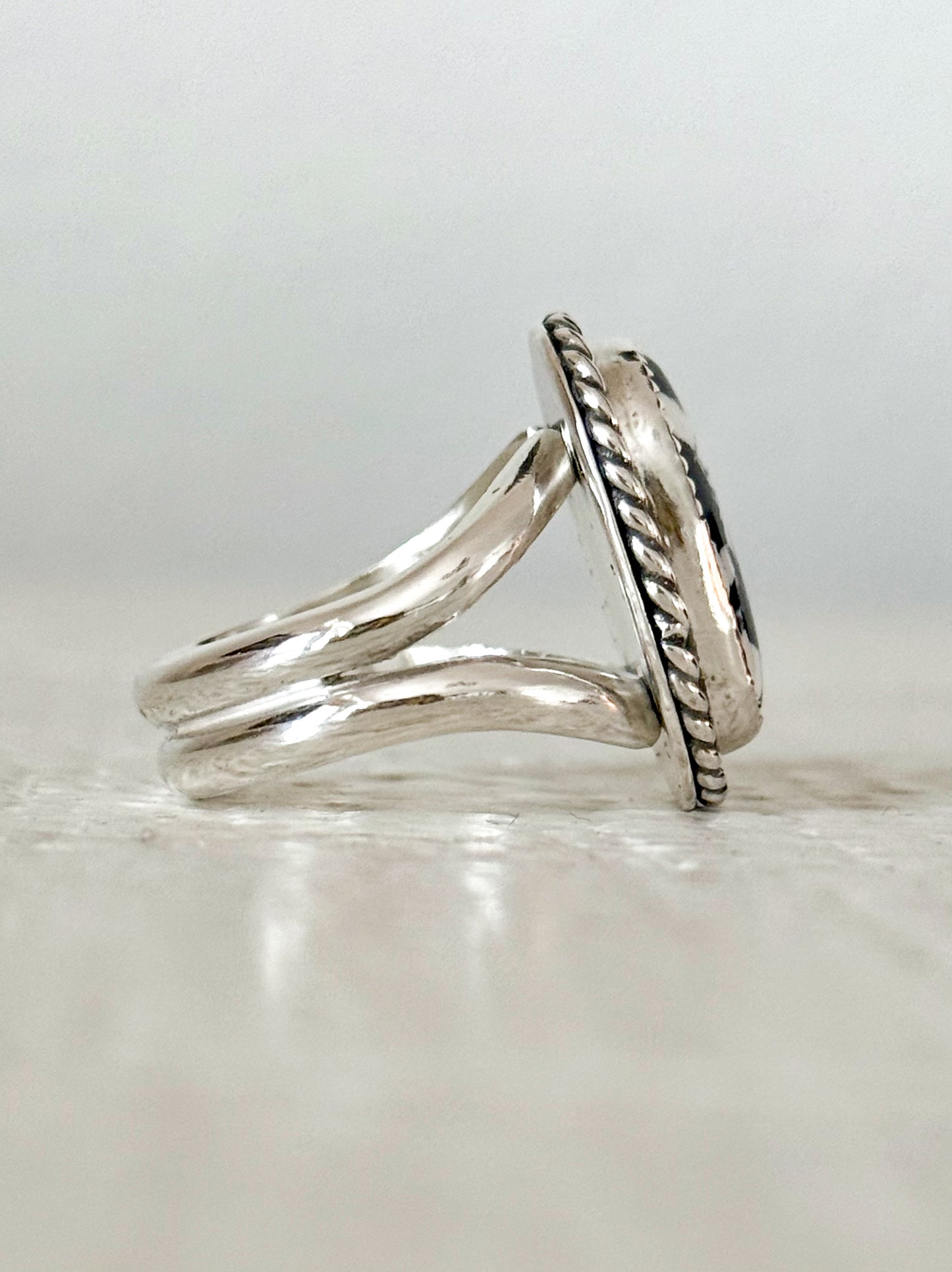 White Buffalo Turquoise Ring