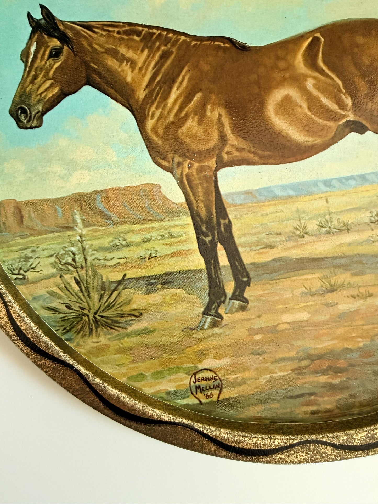 Vintage Tin Horse Tray