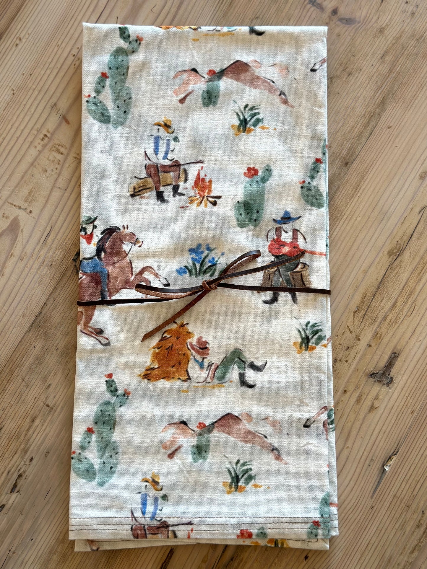 Vintage Cowboy Tea Towel