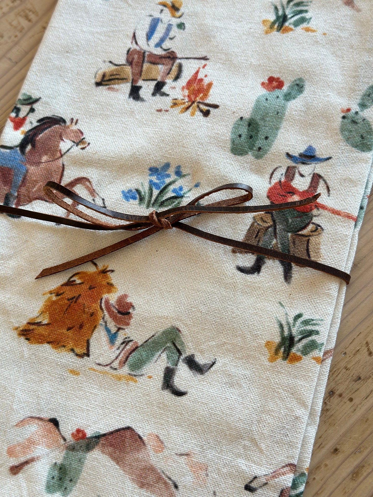 Vintage Cowboy Tea Towel