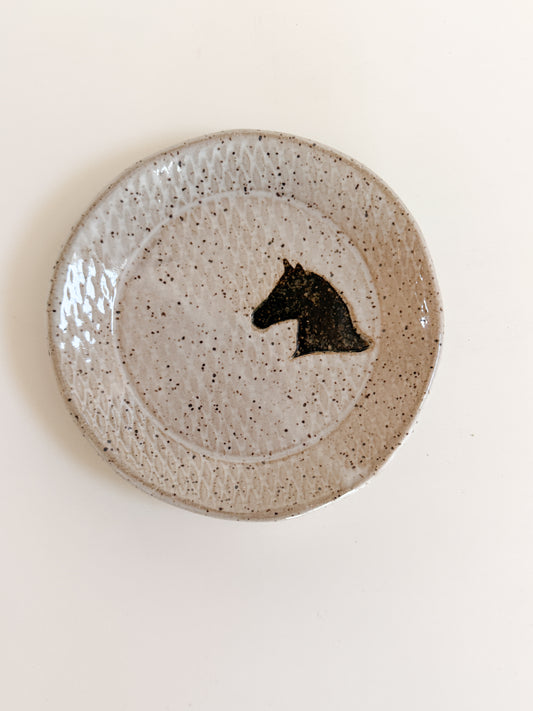 Brown Horse Stoneware Trinket Dish
