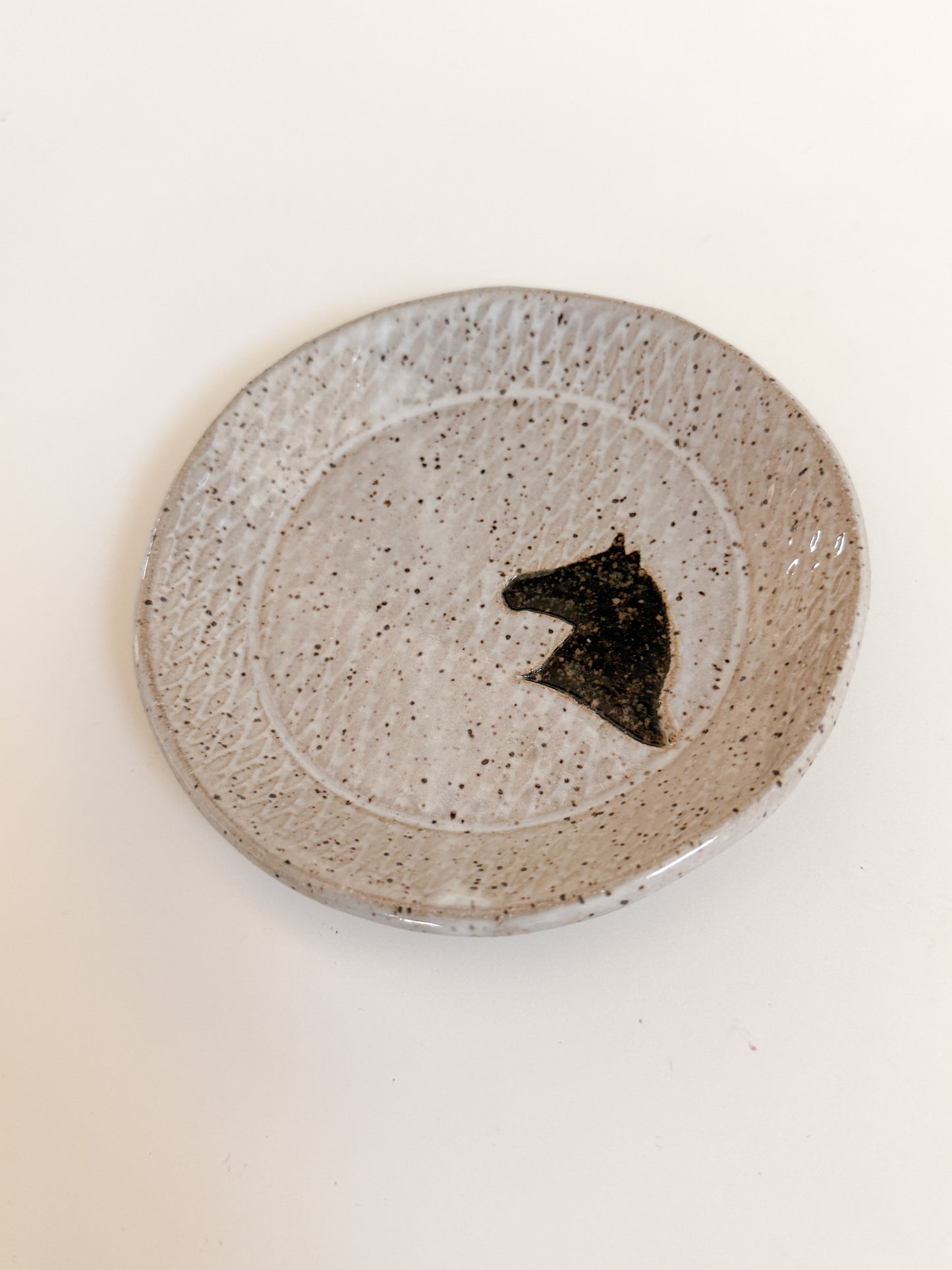 Brown Horse Stoneware Trinket Dish