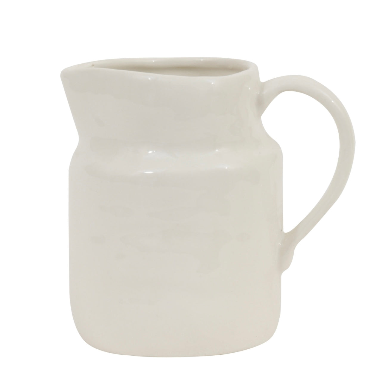 White Stoneware Vintage Style Small Pitcher