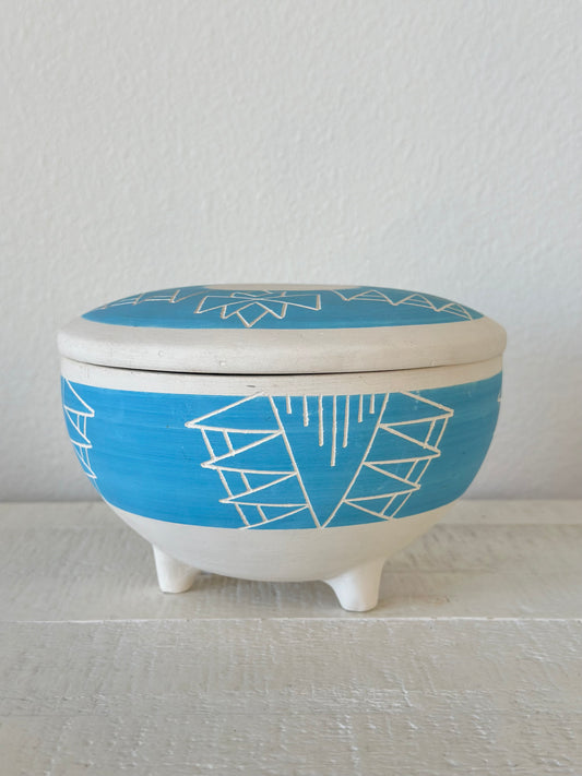 Vintage Southwest Lidded Pottery Bowl