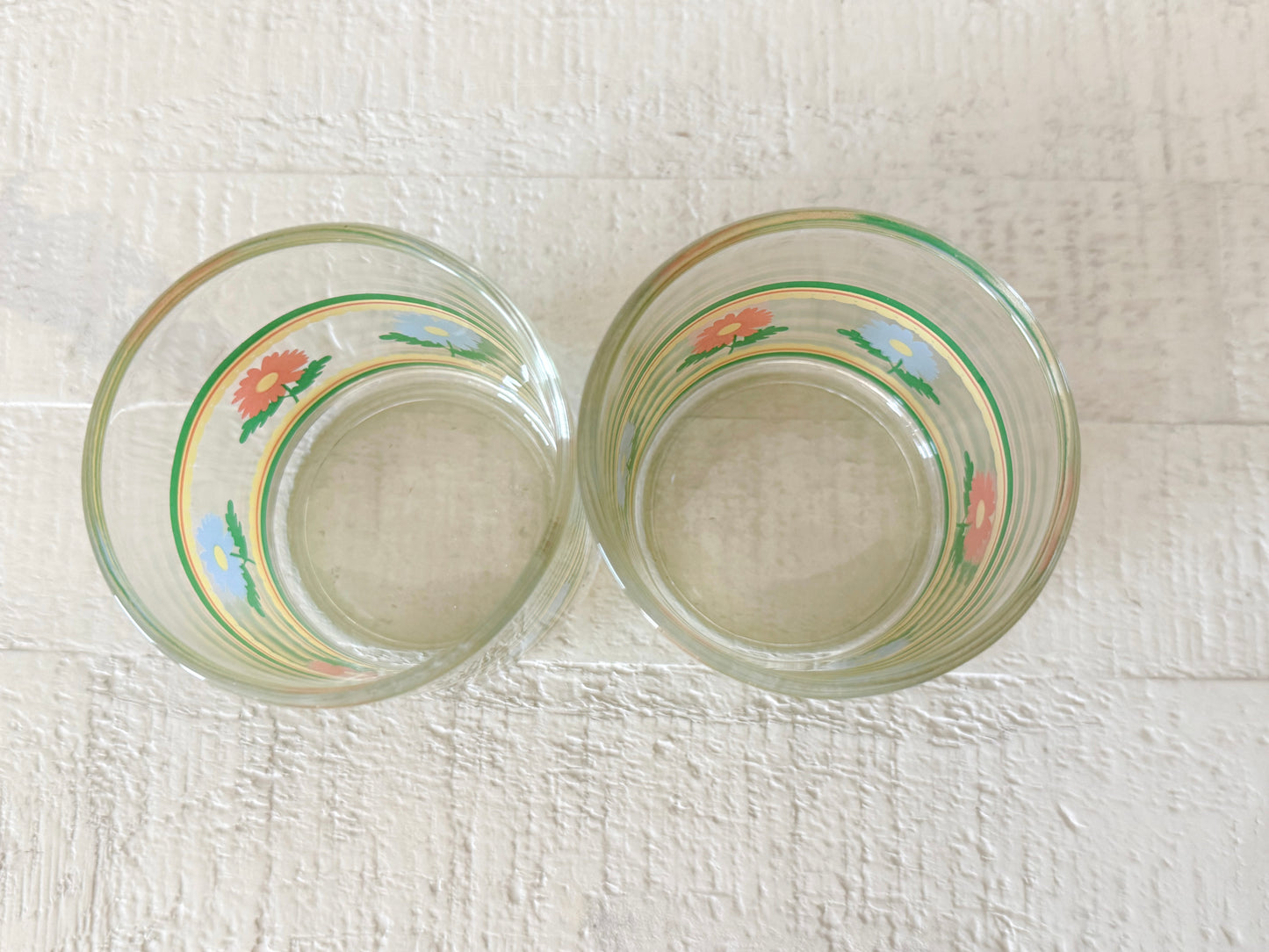 Vintage Flower Juice Glasses