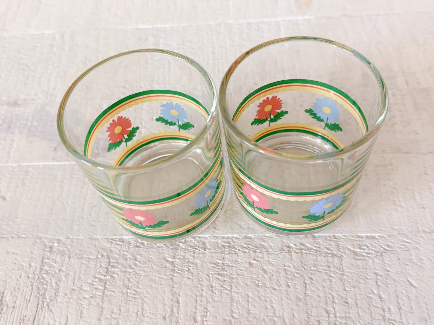 Vintage Flower Juice Glasses
