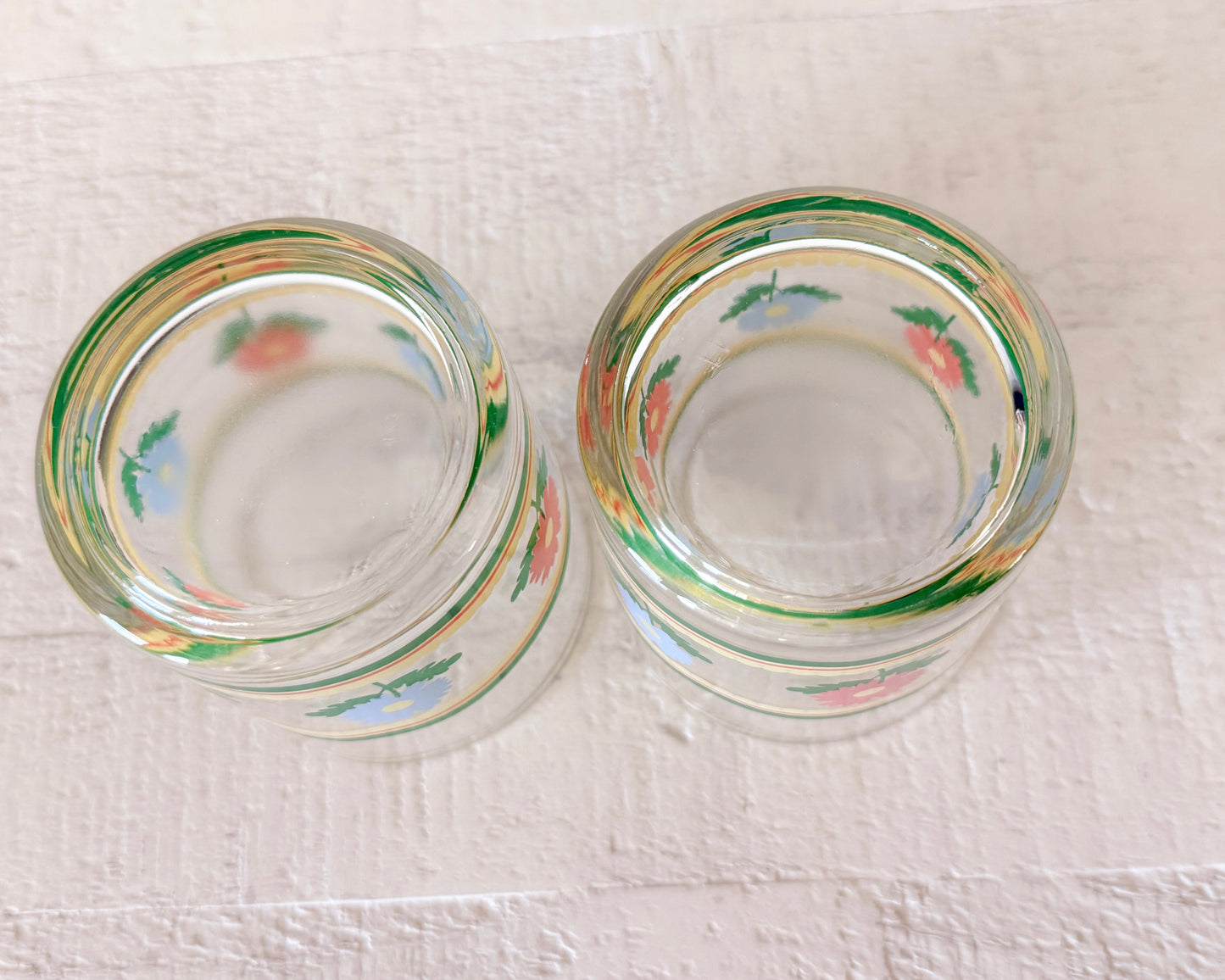 Vintage Flower Juice Glasses