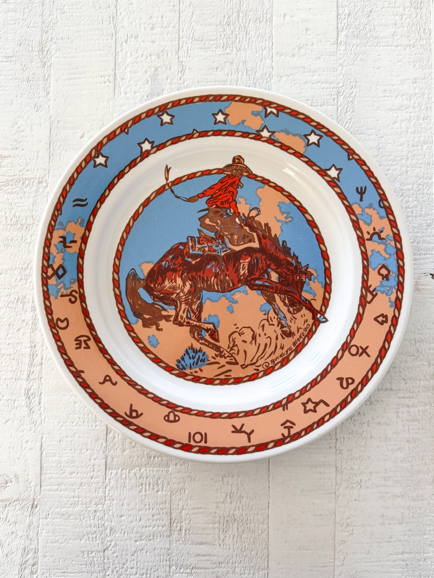 Vintage Pipestone Cowboy Plate