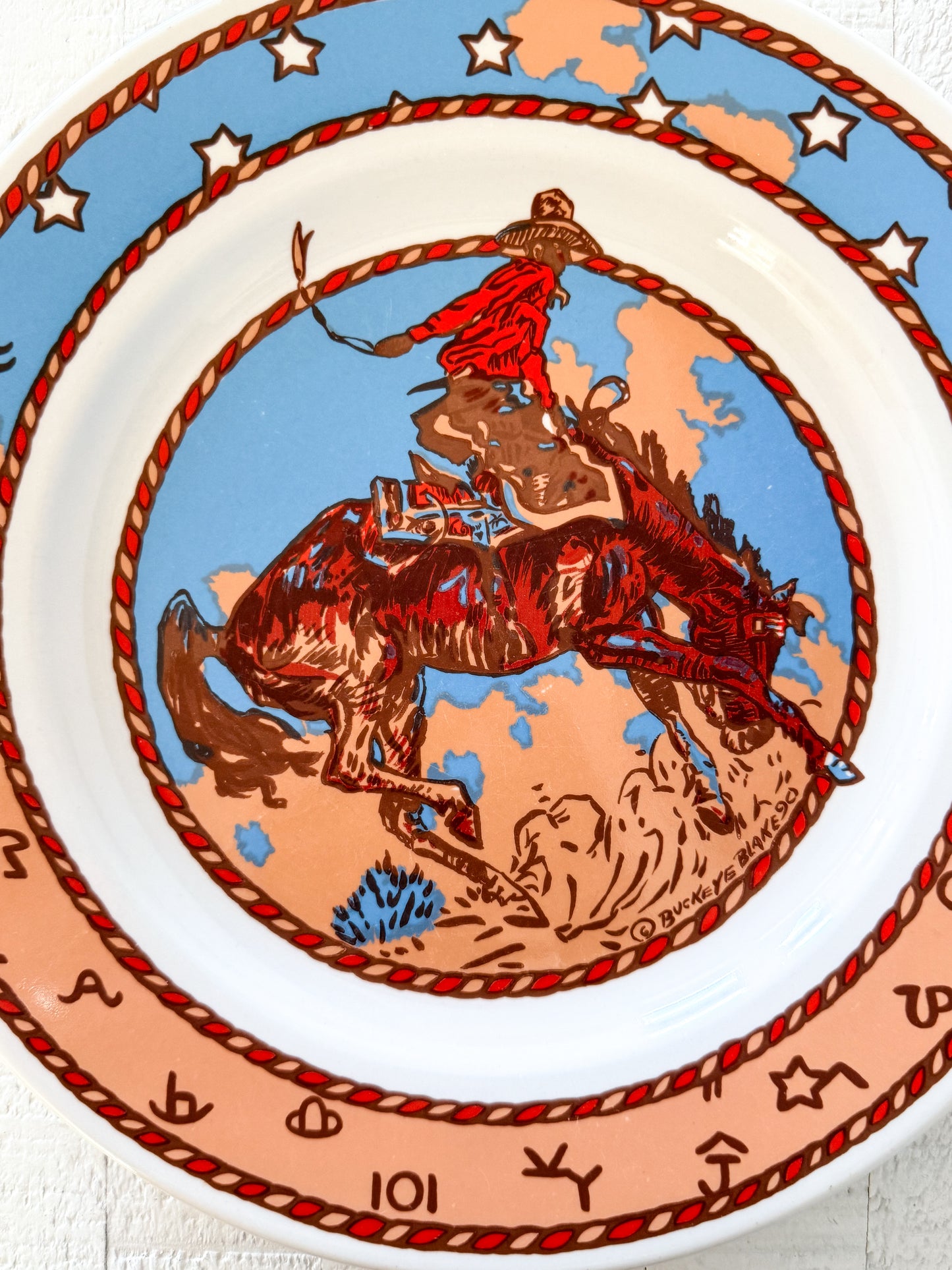 Vintage Pipestone Cowboy Plate