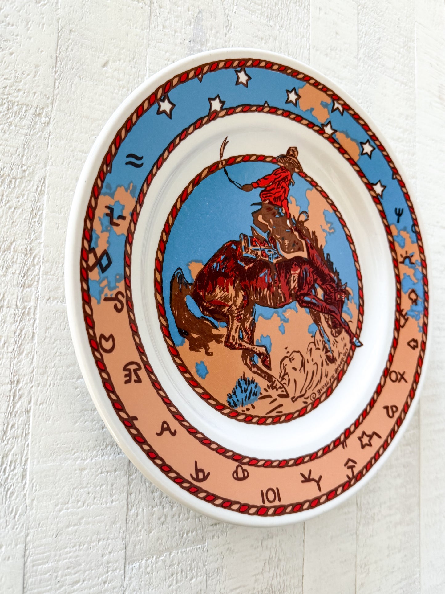 Vintage Pipestone Cowboy Plate