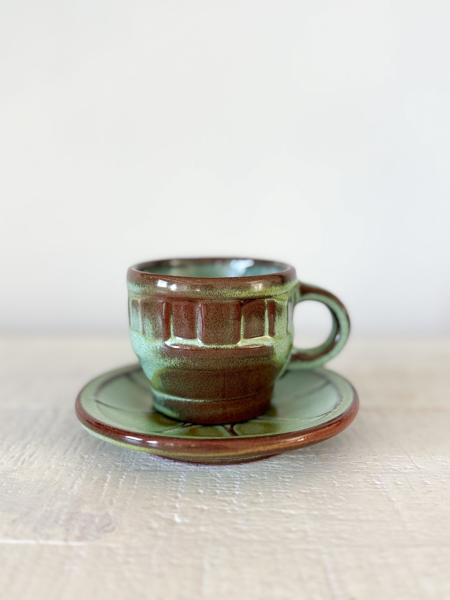 Frankoma Wagon Wheel Mug and Saucer