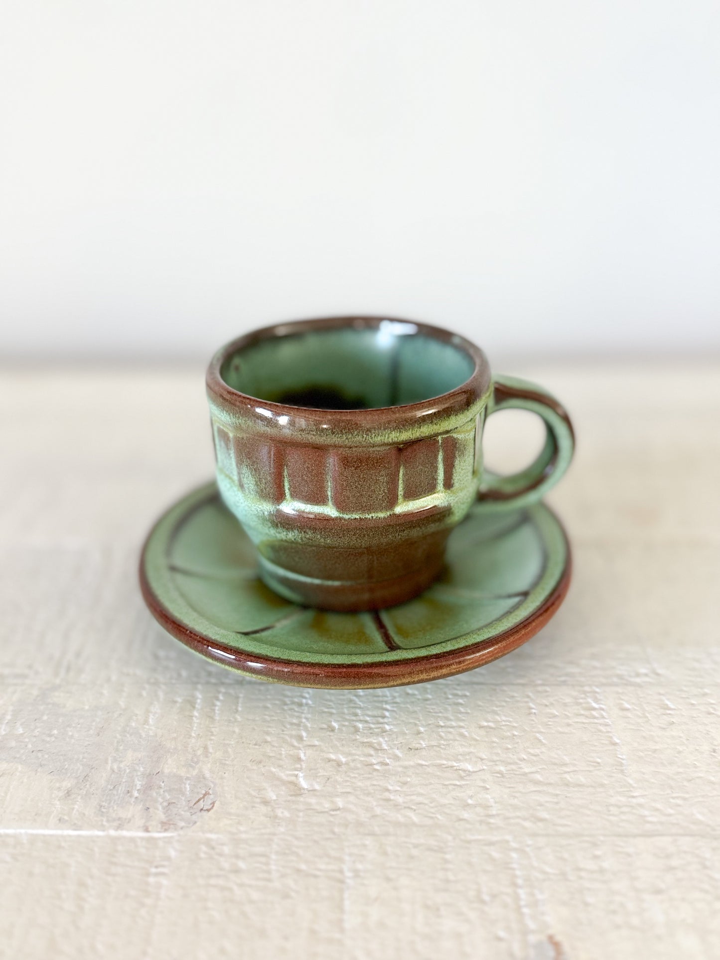Frankoma Wagon Wheel Mug and Saucer