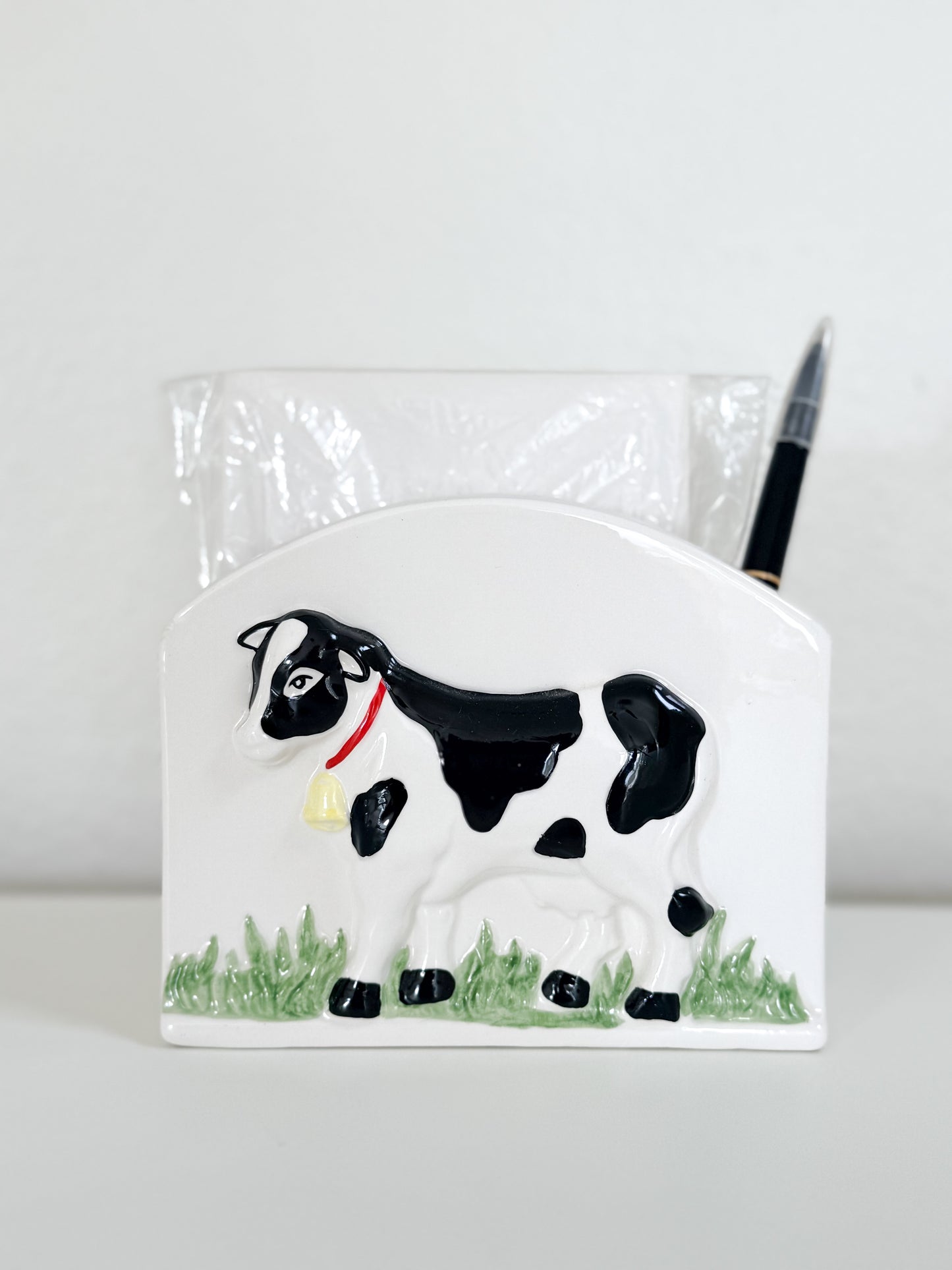 Vintage Cow Stationary Holder