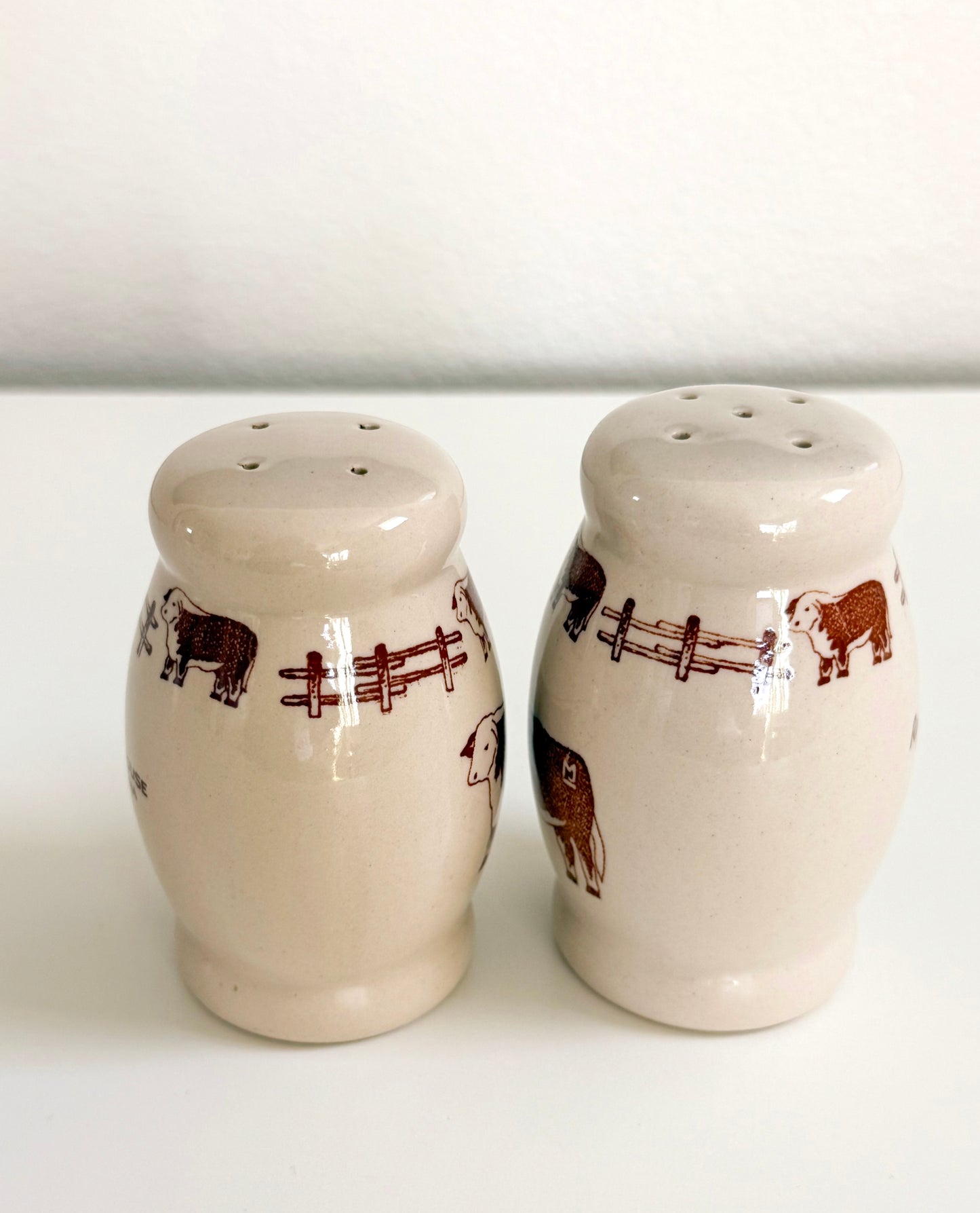 Vintage Rod’s Steak House Salt and Pepper Shakers
