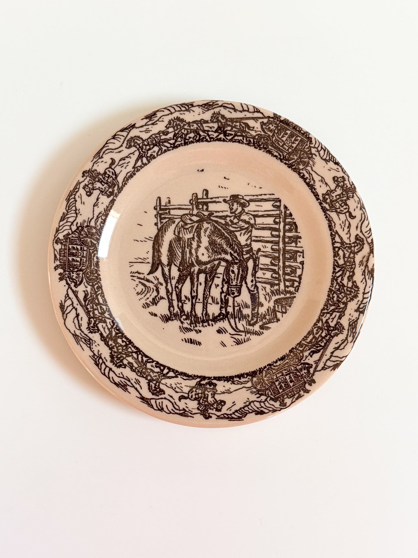 Vintage tepco western traveler cowboy bread plate