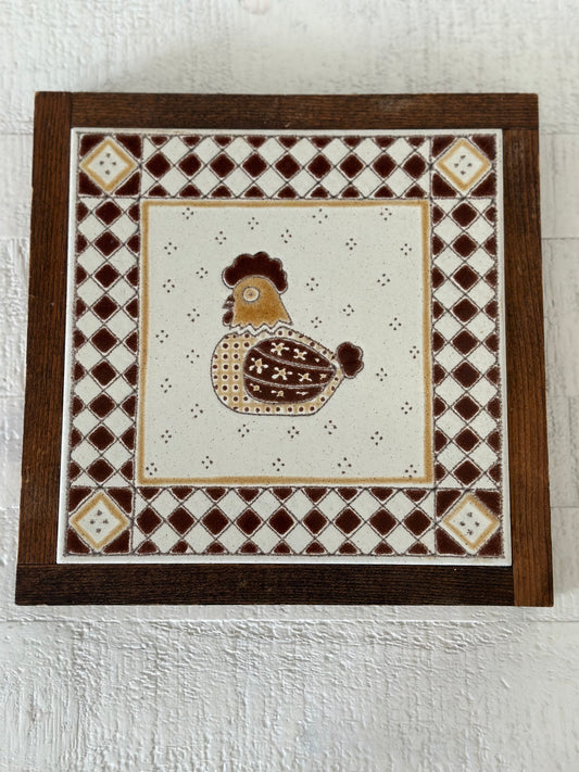 Vintage Chicken Tile Trivet