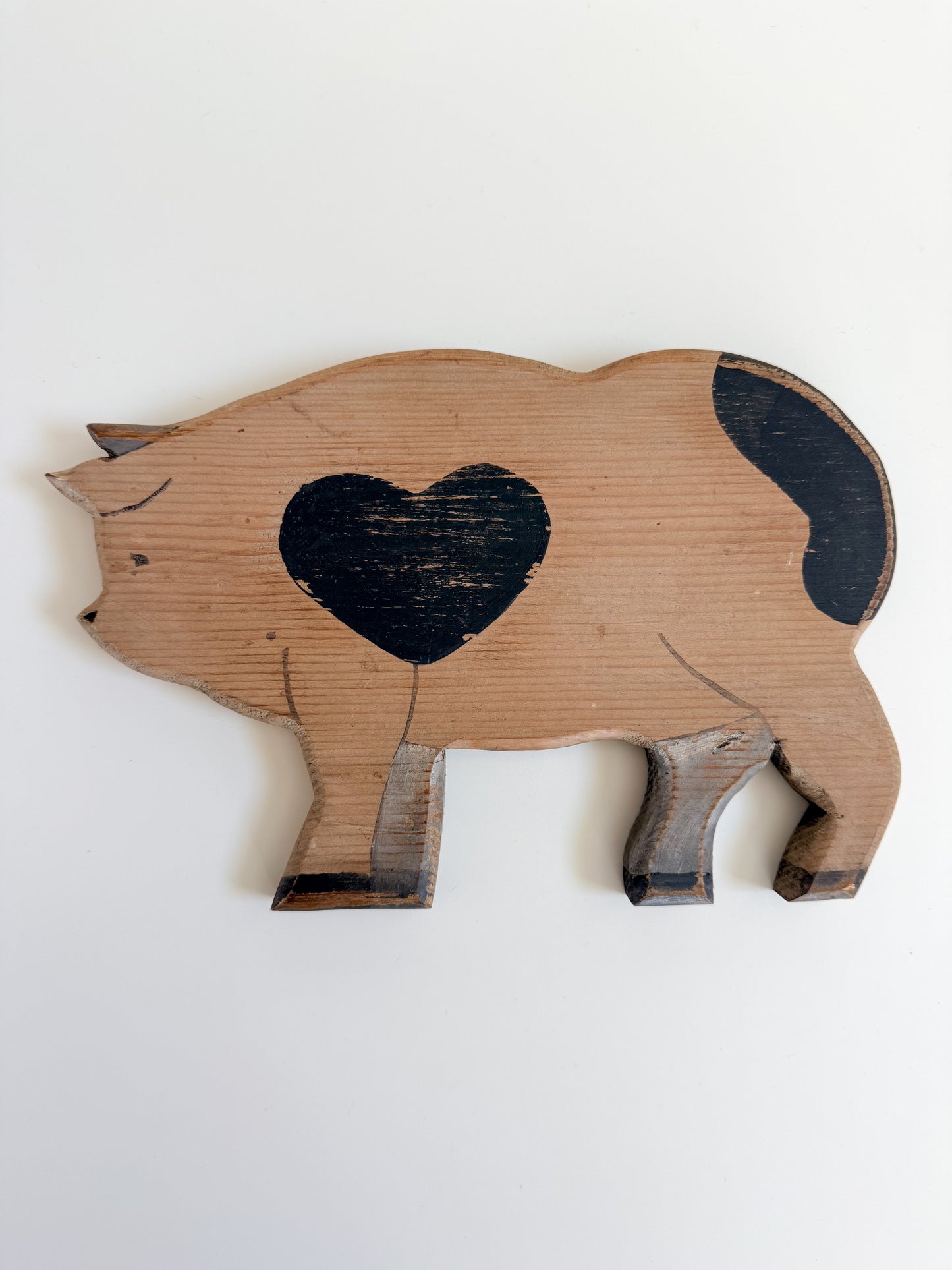 Vintage Wood Piggy