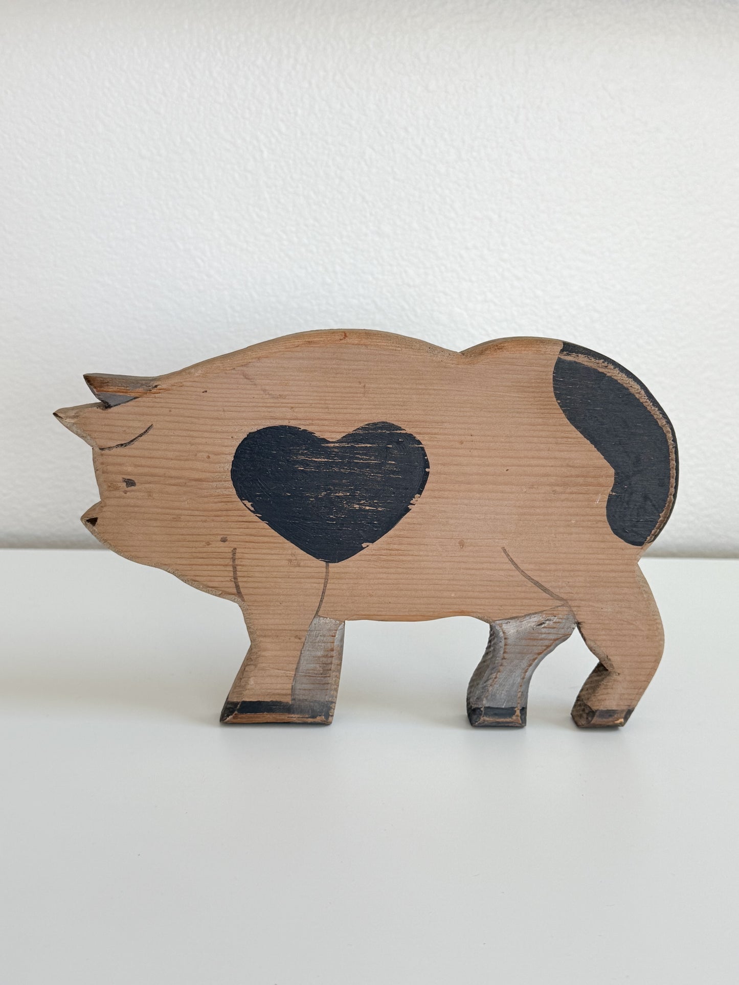 Vintage Wood Piggy