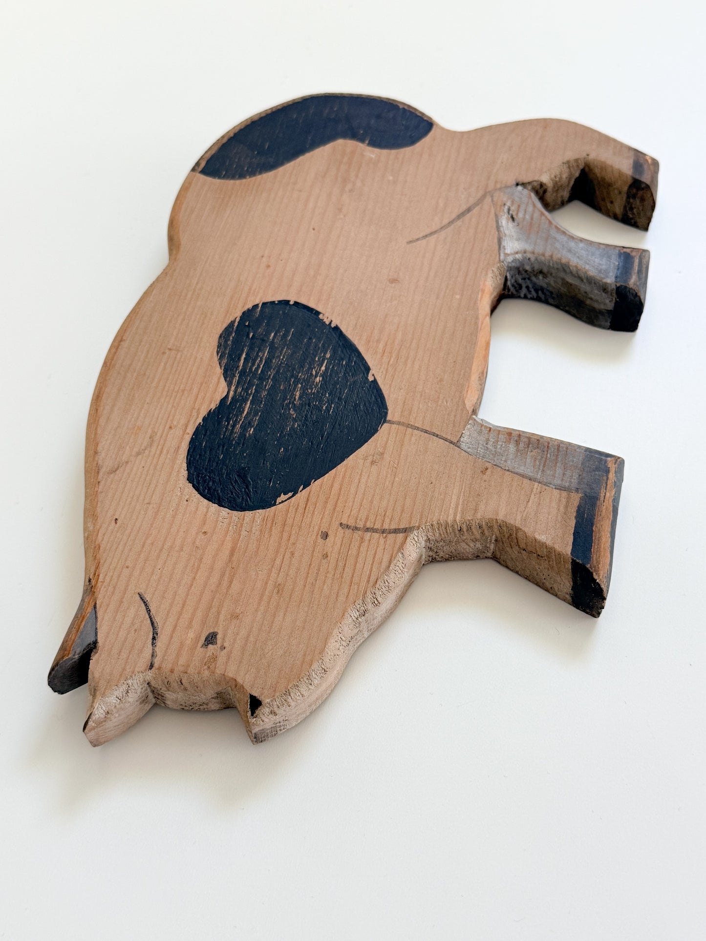 Vintage Wood Piggy
