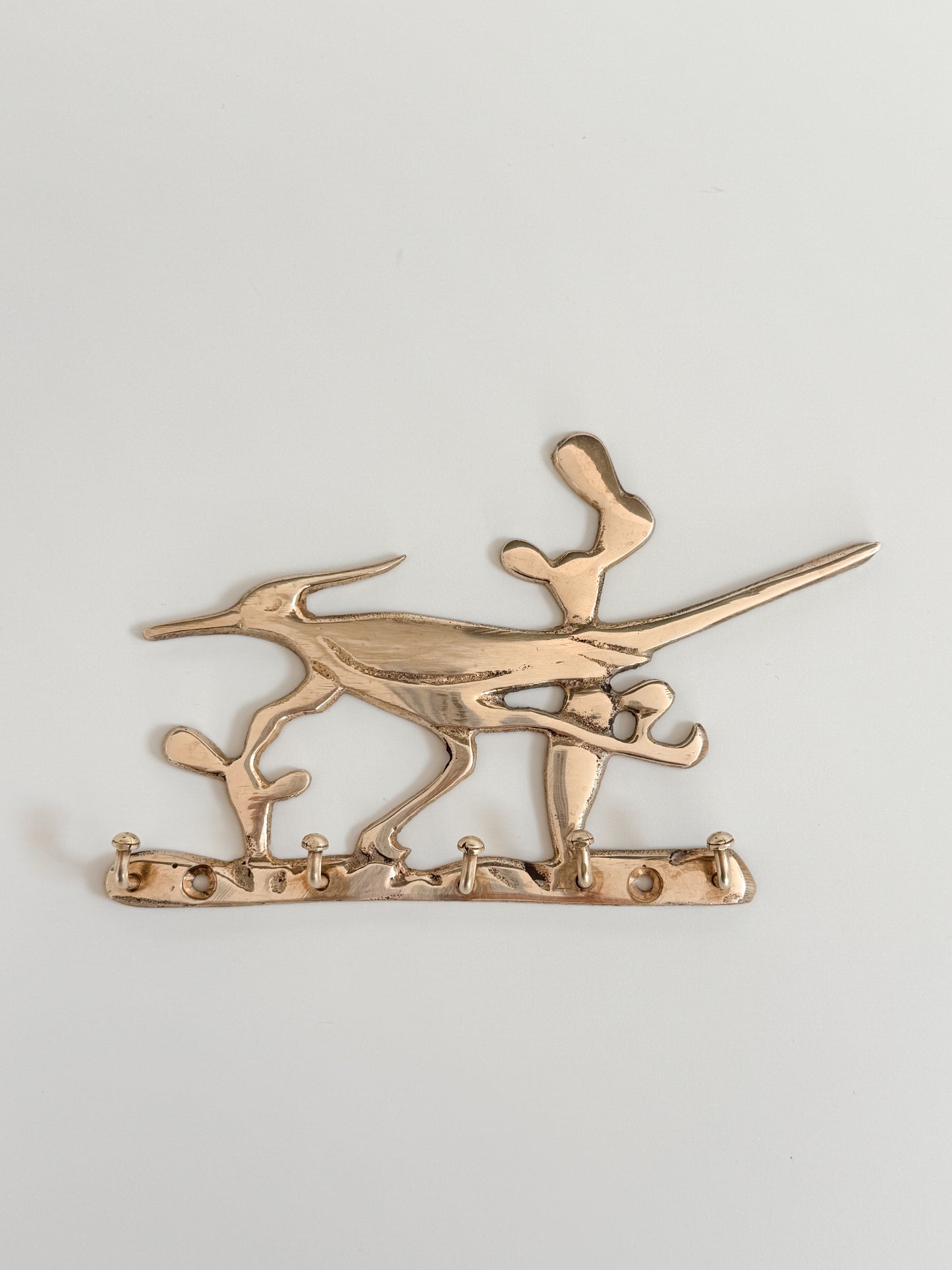Vintage Brass Roadrunner Key Hook
