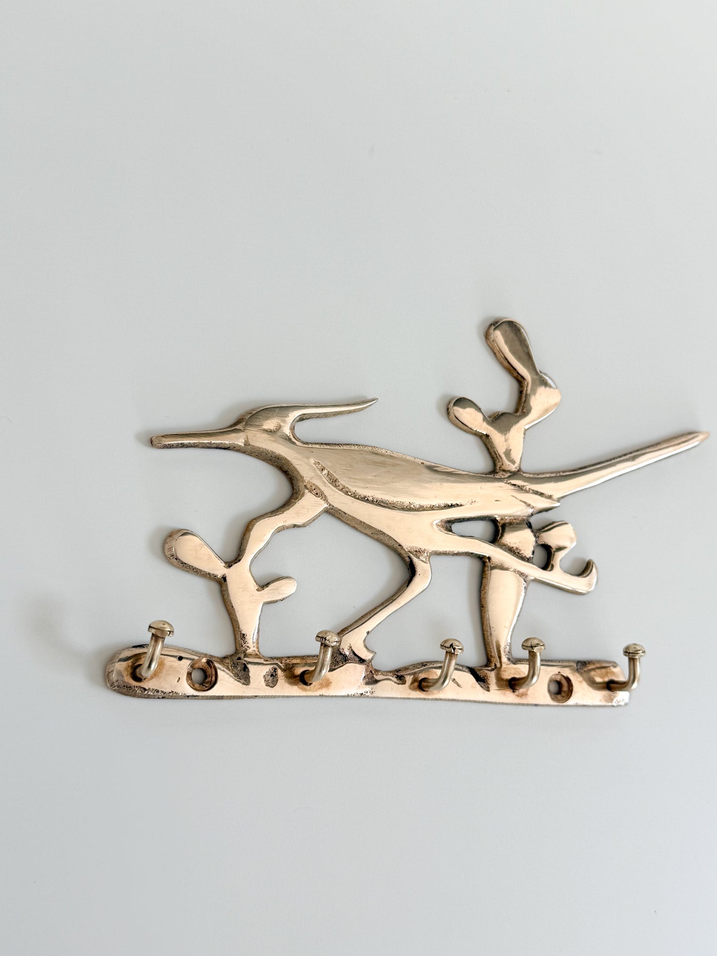 Vintage Brass Roadrunner Key Hook