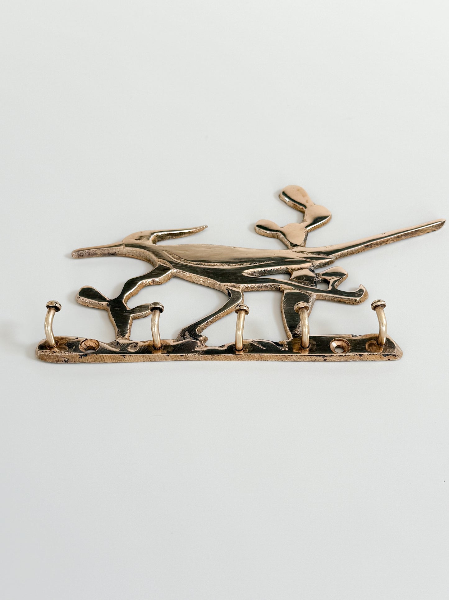 Vintage Brass Roadrunner Key Hook