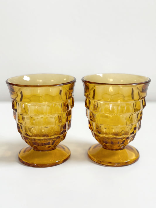 Vintage Amber Glass Set