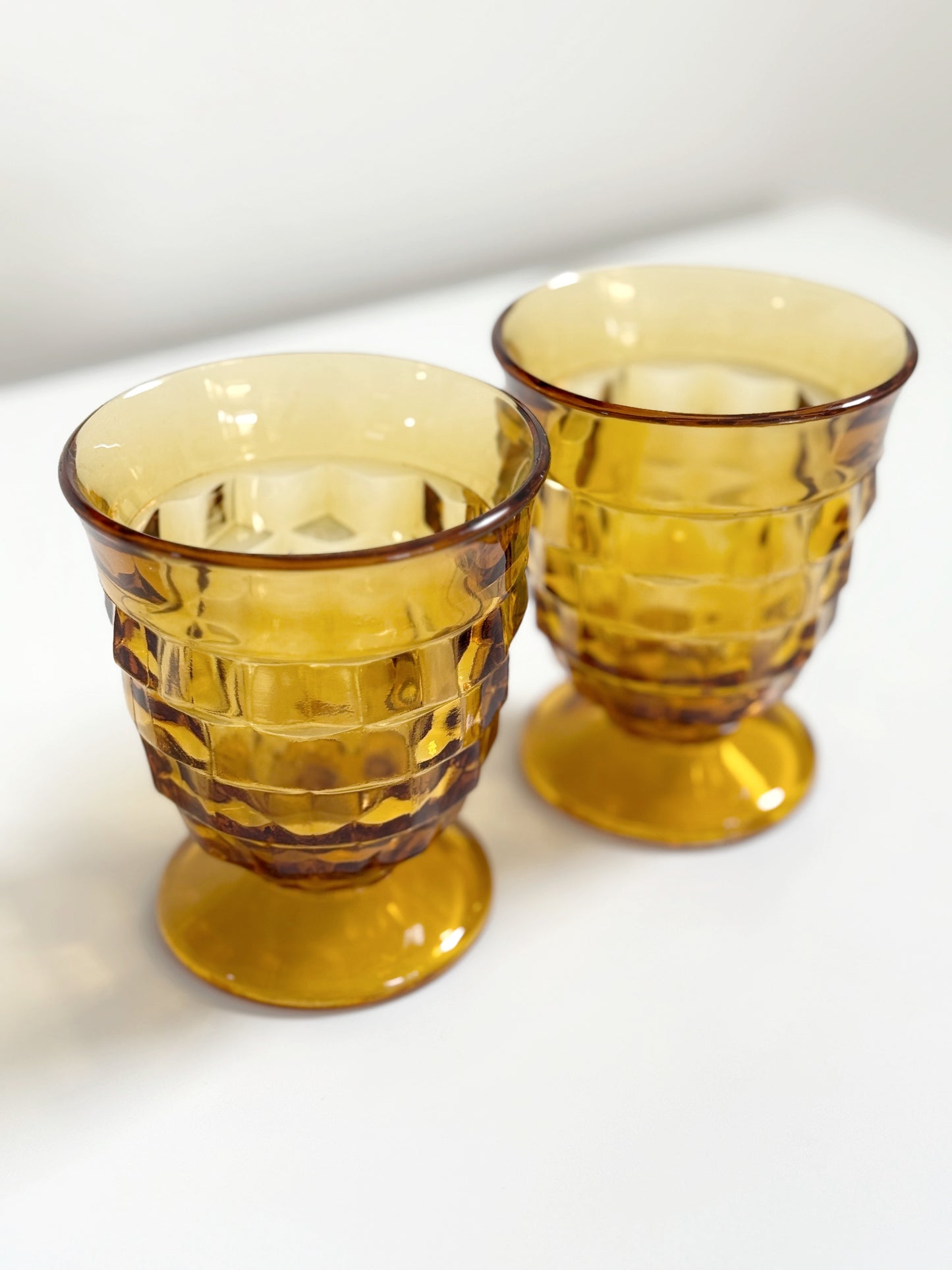 Vintage Amber Glass Set