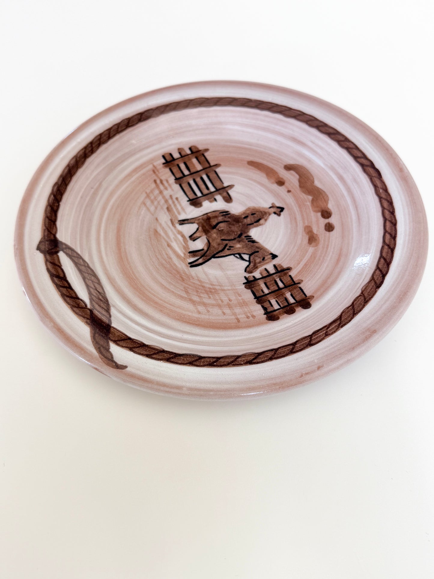 Hand Painted Cowboy Plate