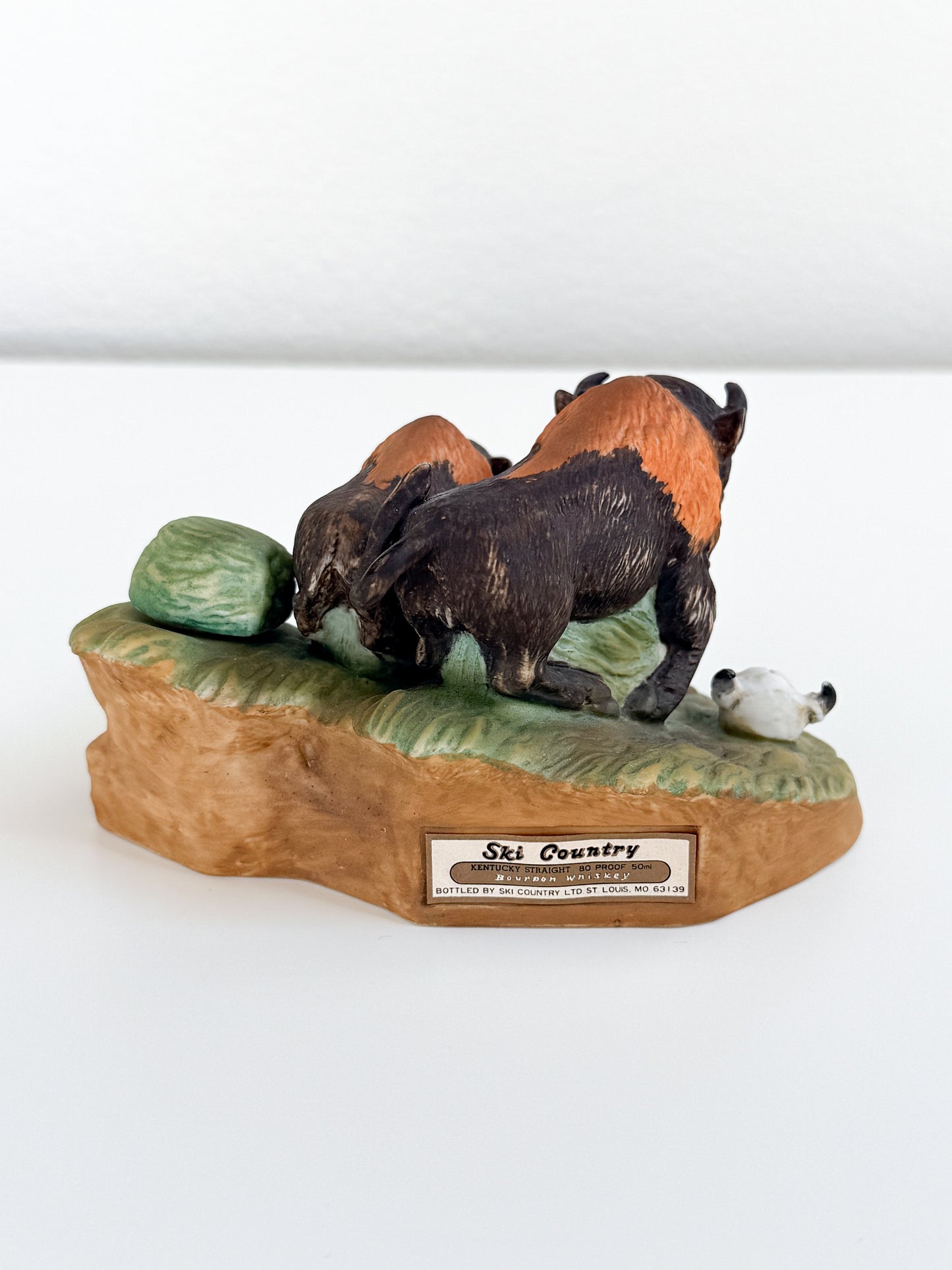 Vintage 1982 Ceramic Buffalo Decanter