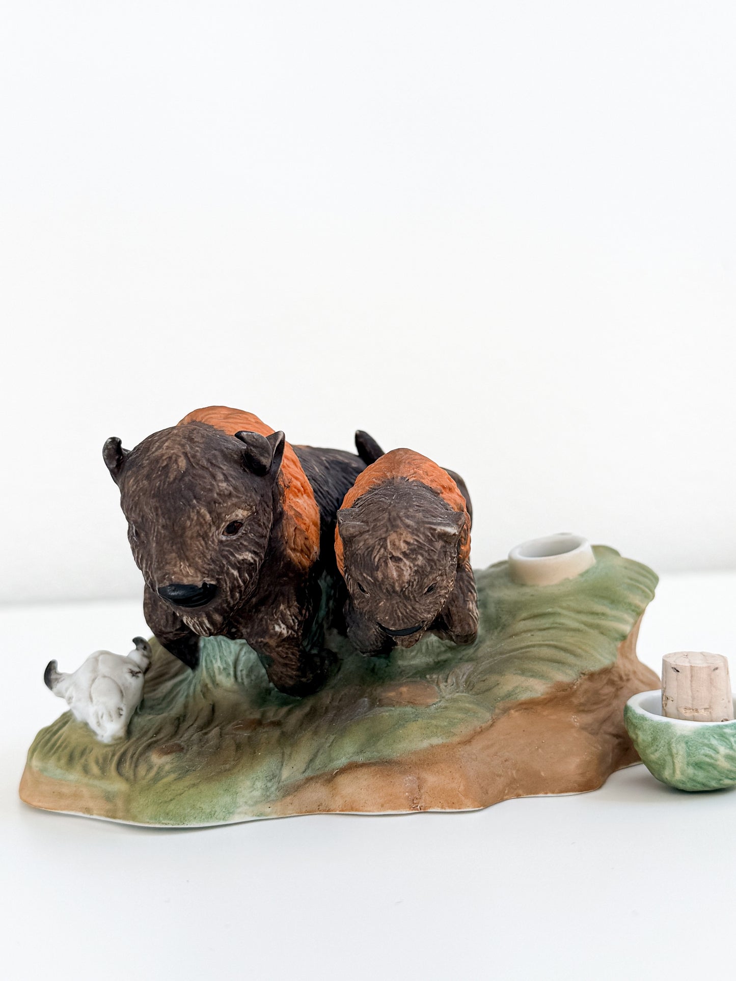 Vintage 1982 Ceramic Buffalo Decanter