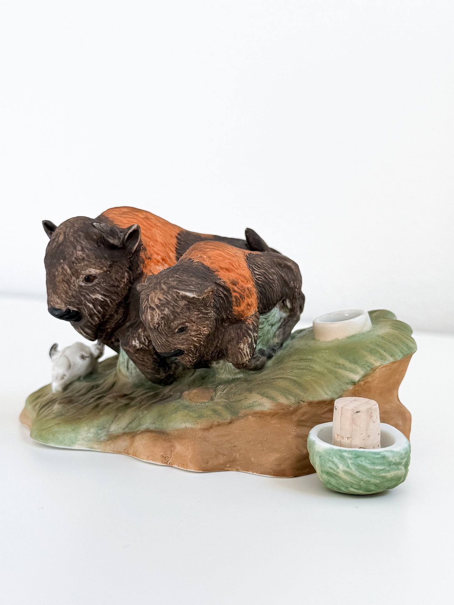 Vintage 1982 Ceramic Buffalo Decanter