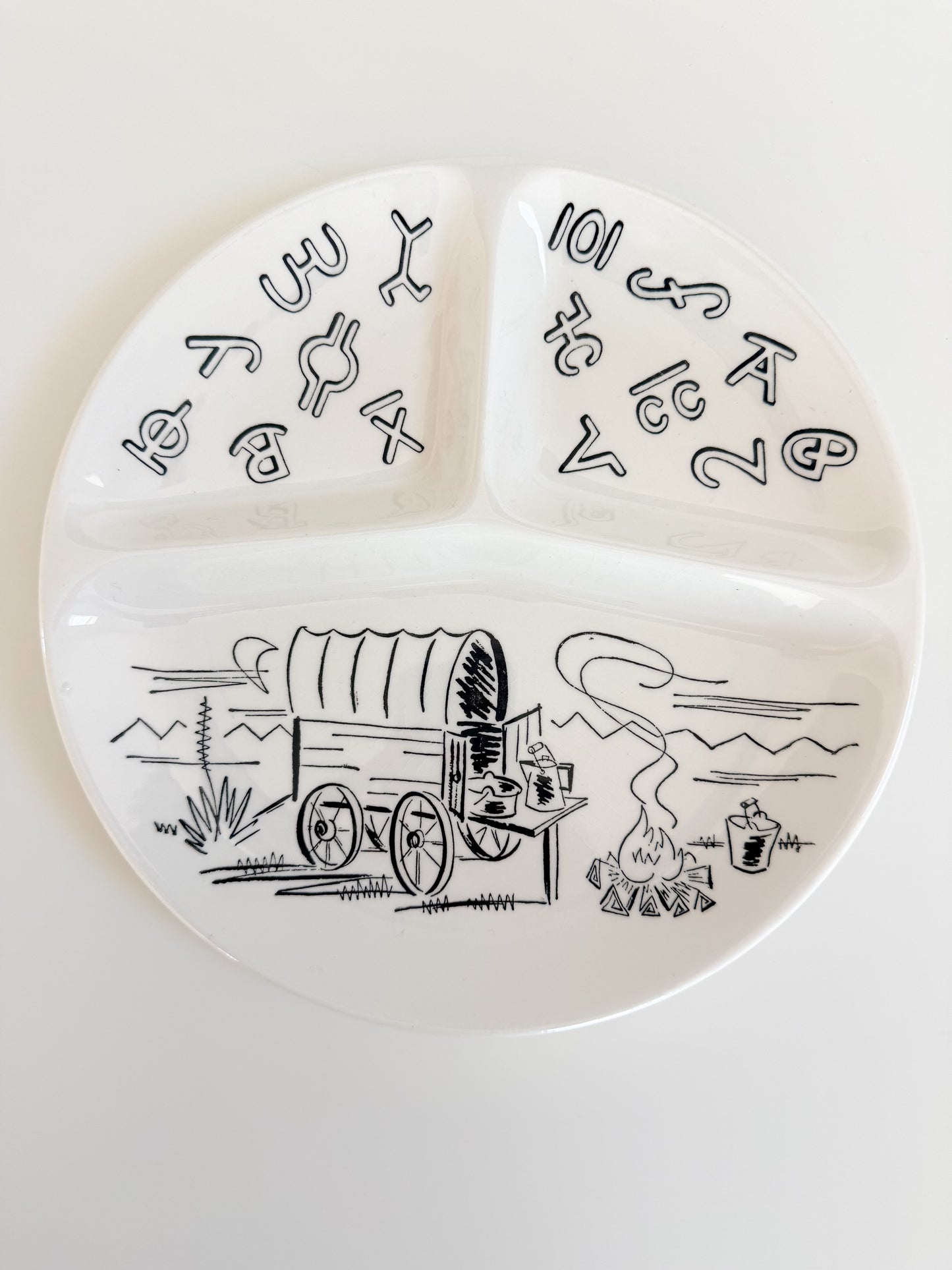 Vintage Western Divided Dinner Plate