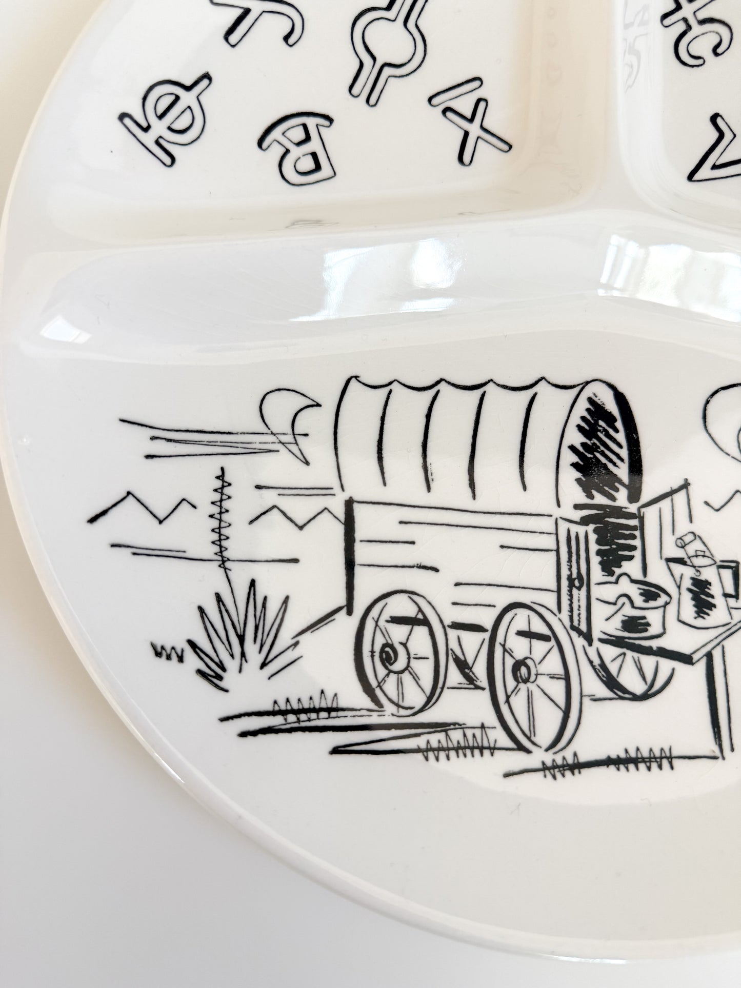 Vintage Western Divided Dinner Plate