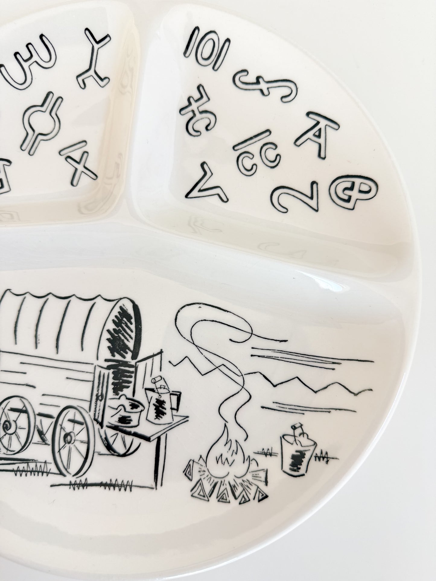 Vintage Western Divided Dinner Plate