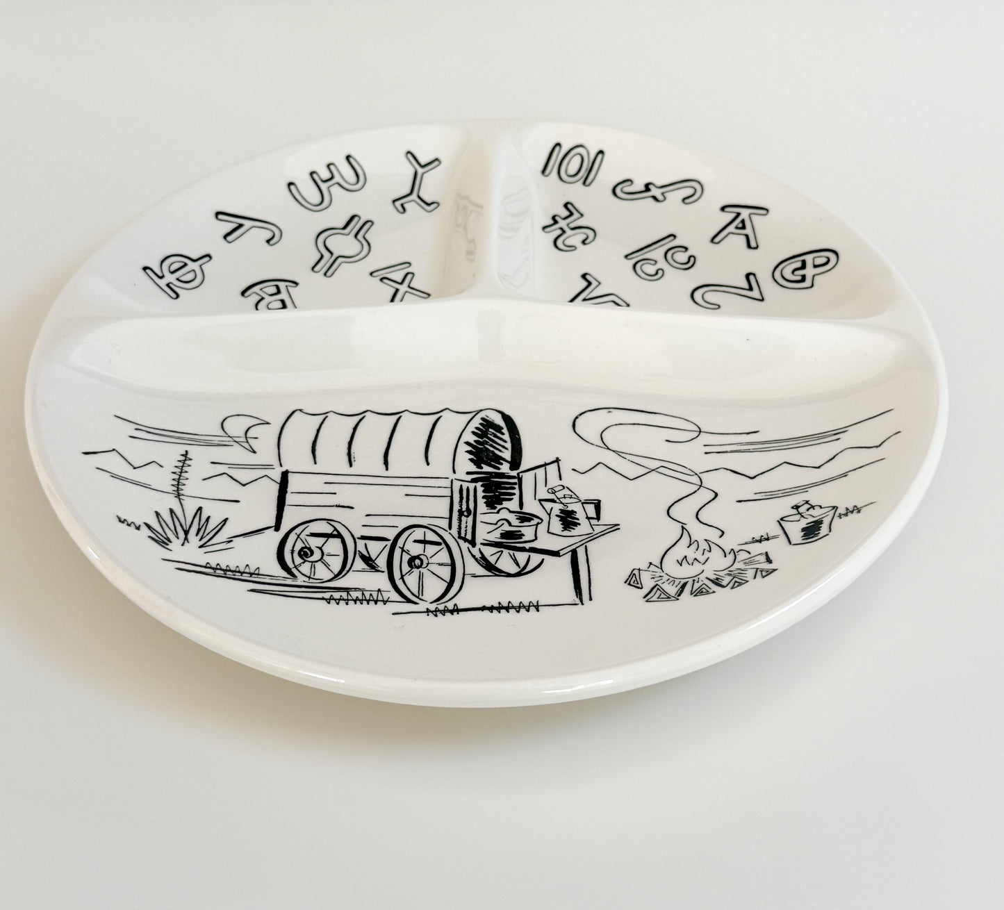 Vintage Western Divided Dinner Plate