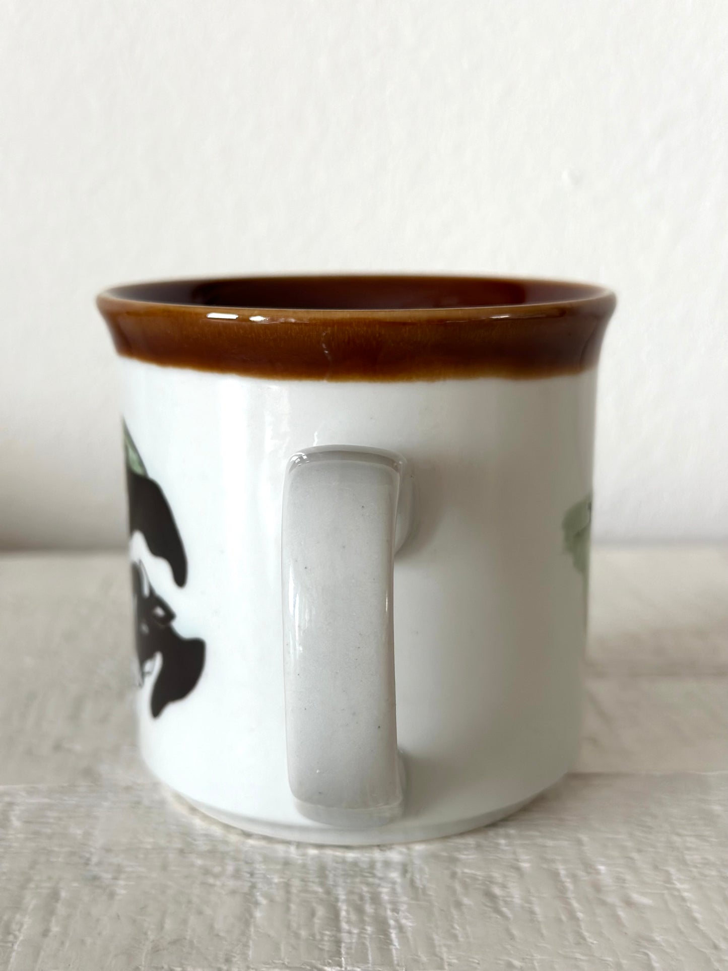 Vintage Cow Mug (Brown Rim)