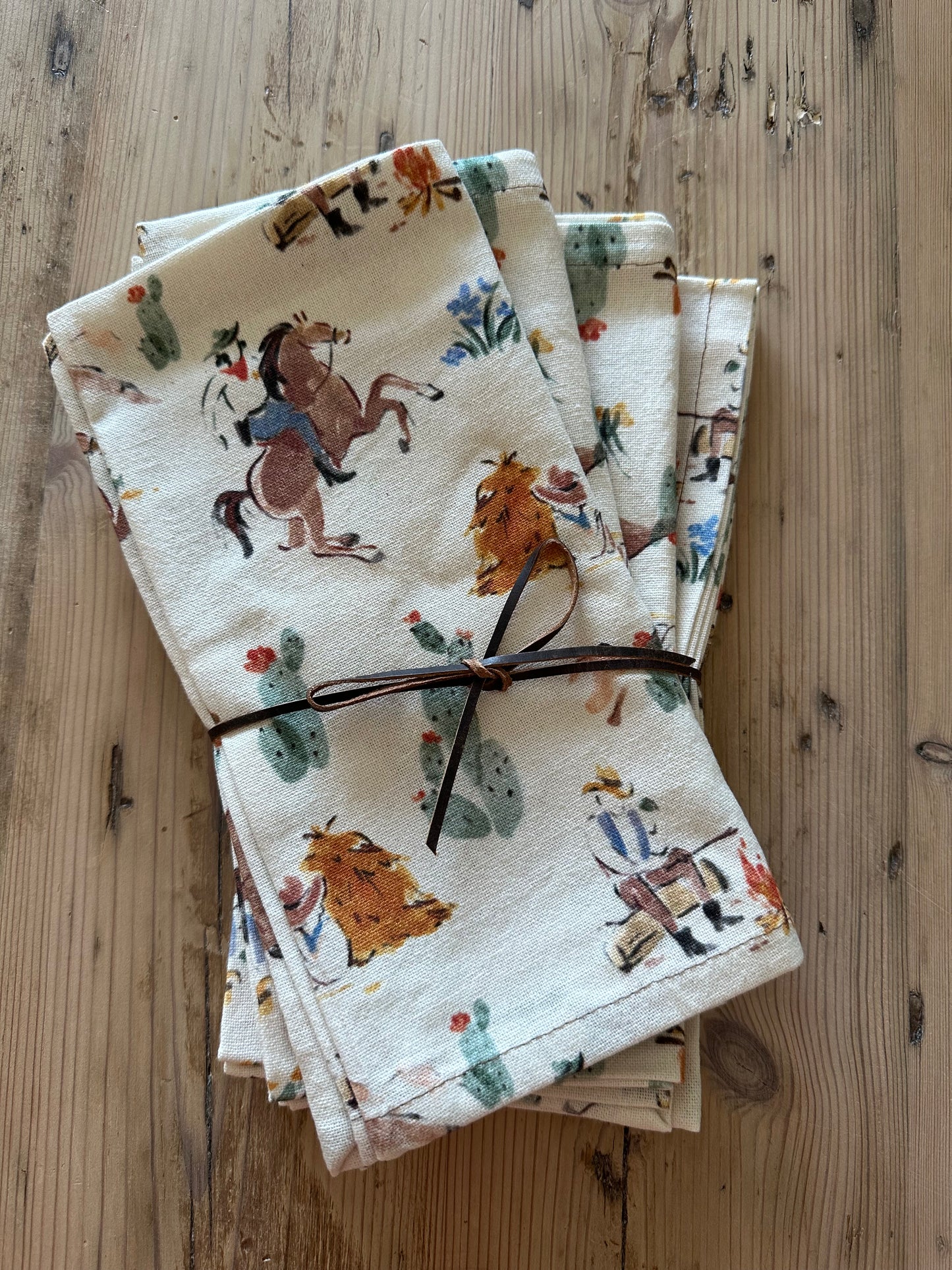 Vintage Cowboy Dinner Napkin Set