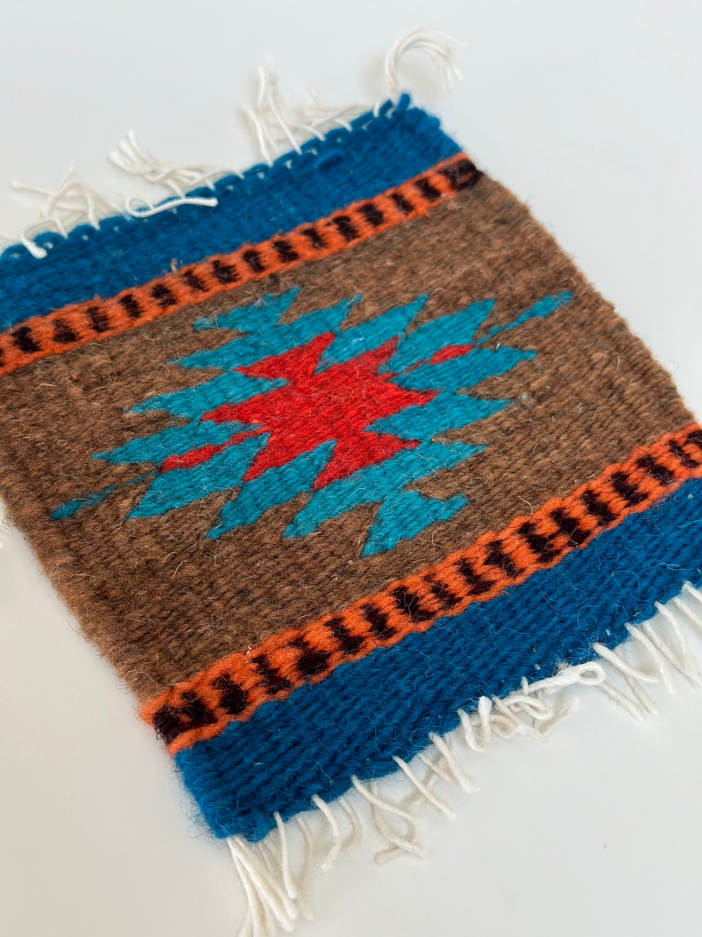 Aztec Coaster Set (Blue & Brown)