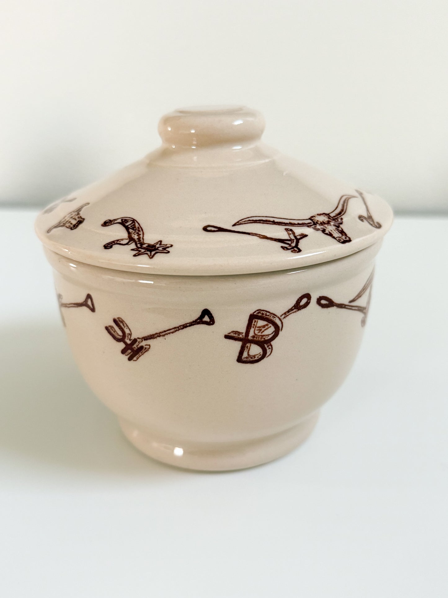Vintage El Rancho Wallace China Creamer & Sugar Bowl