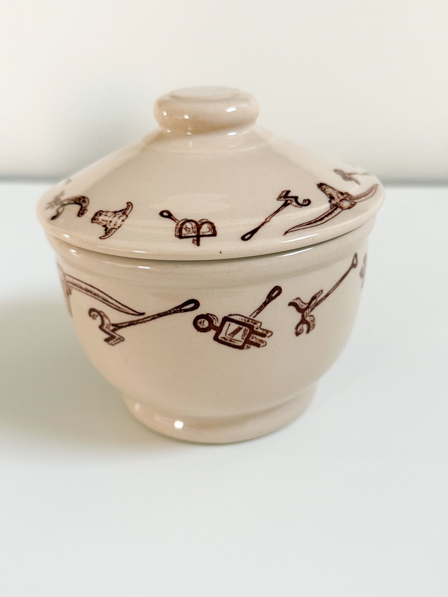 Vintage El Rancho Wallace China Creamer & Sugar Bowl
