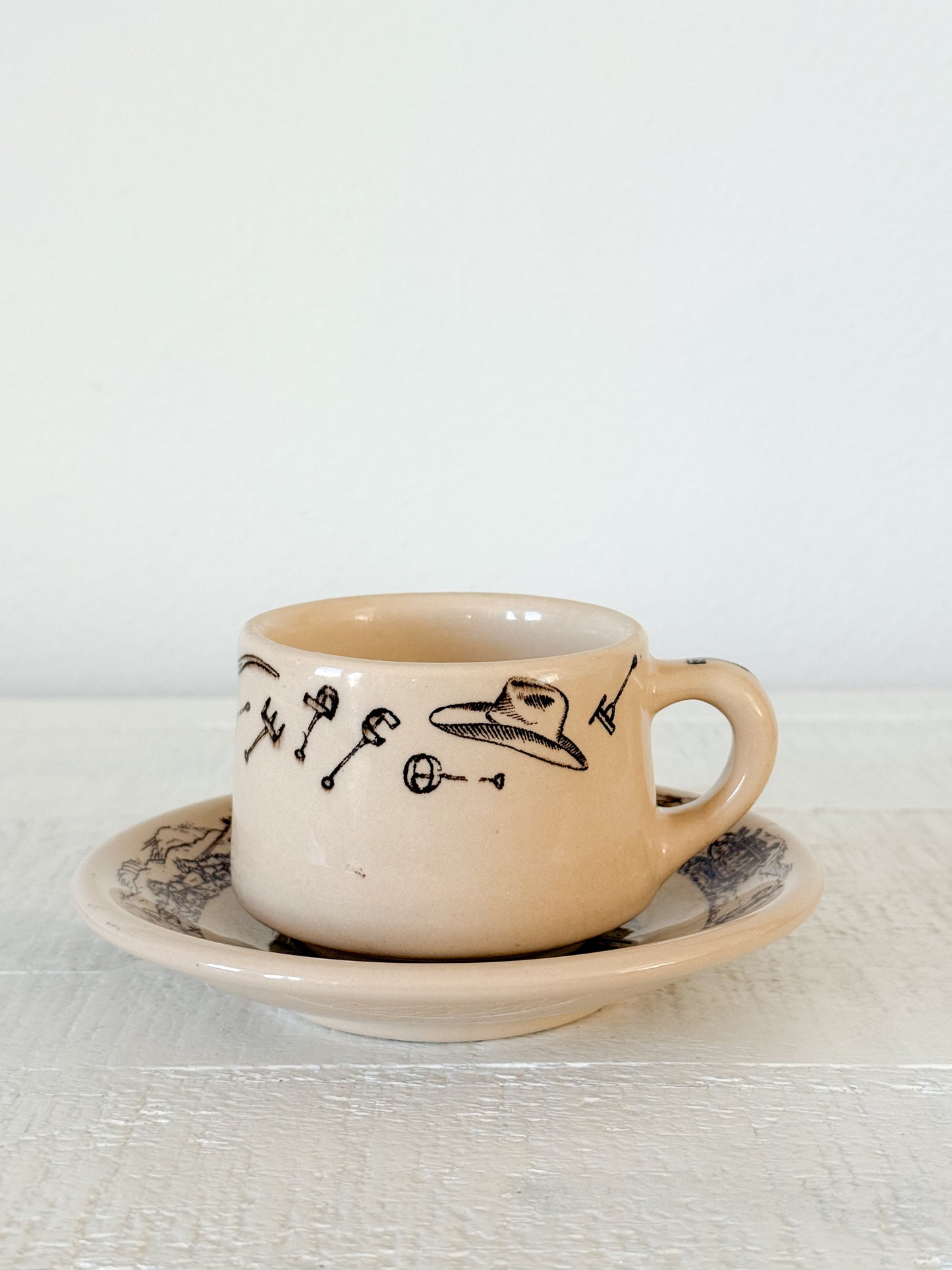Vintage Tepco China Western Traveler Cup & Saucer