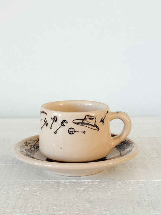 Vintage Tepco China Western Traveler Cup & Saucer