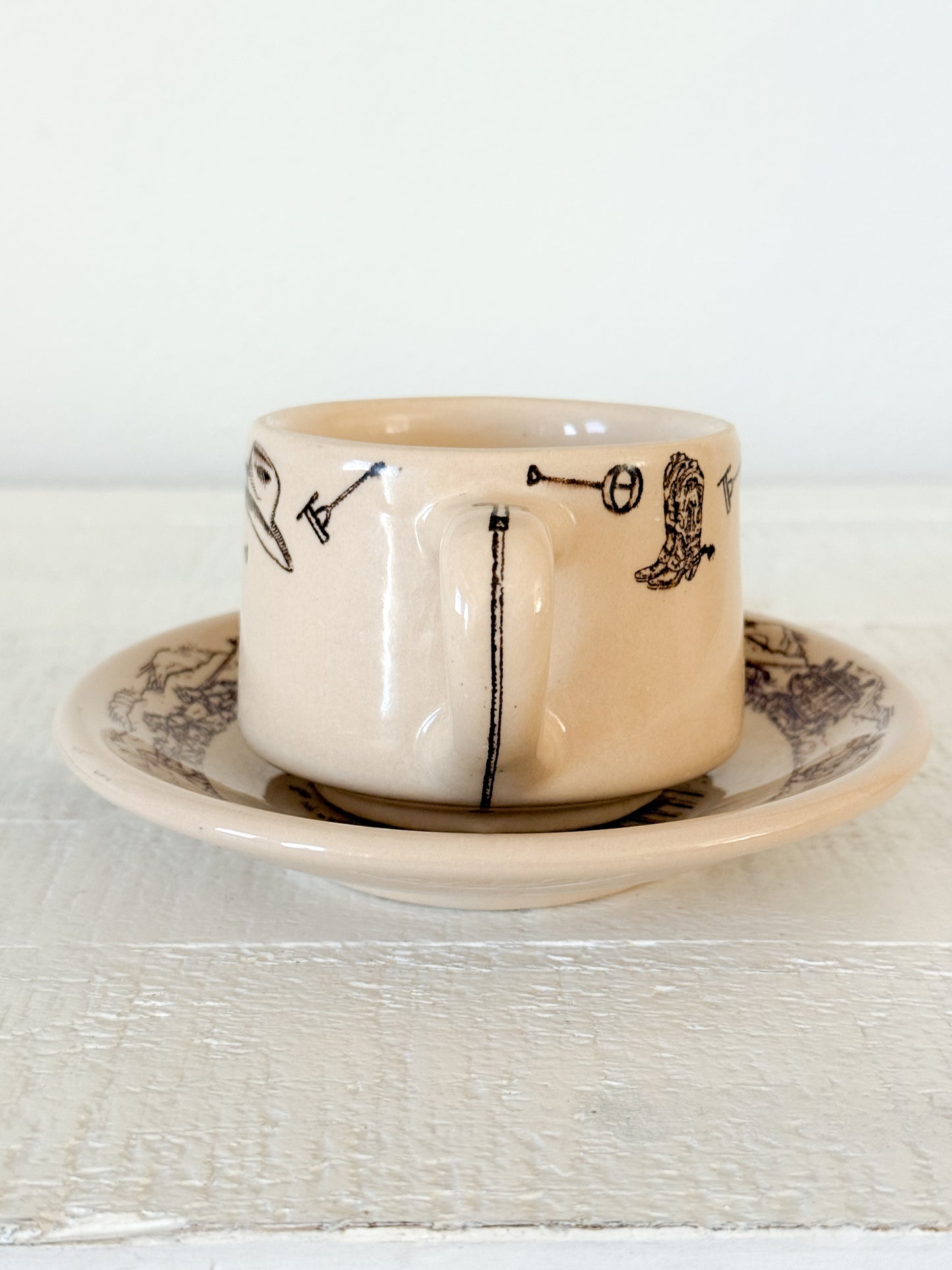Vintage Tepco China Western Traveler Cup & Saucer