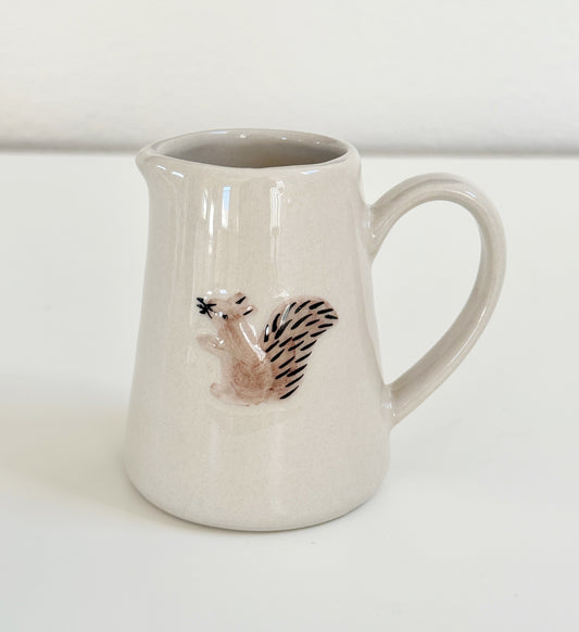 Stoneware Squirrel Creamer