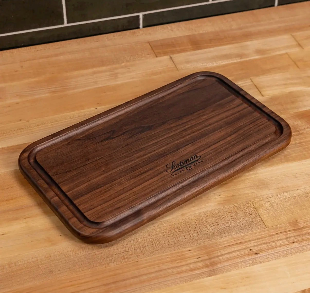 Walnut Rectangle Serving Board with Juice Groove