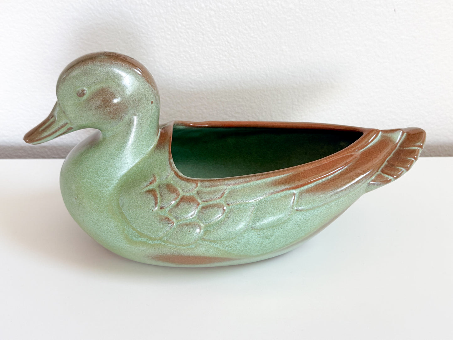 Green Frankoma Duck Planter