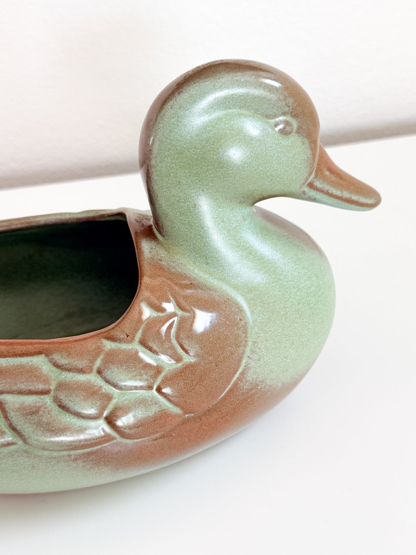 Green Frankoma Duck Planter